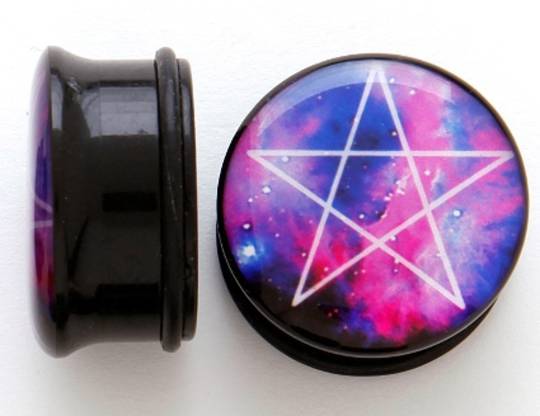  8mm Pentagram Cosmic Ear Plug